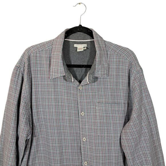 Carbon 2 Cobalt Mens Button Up Shirt Long Sleeve Lined Gauze Collared Plaid XL - Picture 3 of 13